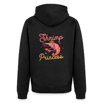 Shrimp Princess Shrimp Lover Seafood - Unisex Premium Bio Zip Hoodie - Schwarz - Hinten - Nico (187cm)