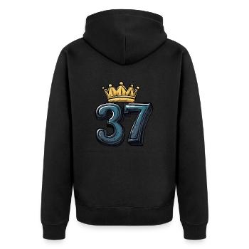 37 Nombre Couronne - Veste à capuche bio Premium Unisexe - noir - Dos - Nico (187cm)