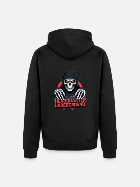 Gangster Skull - Unisex Premium Organic Zip Hoodie - black