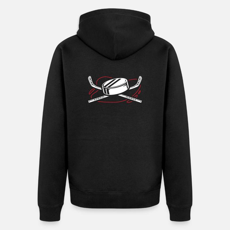 Hockey sur glace - Veste à capuche bio Premium Unisexe - noir