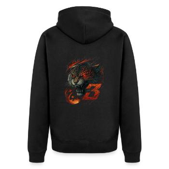 Tigre sauvage | Chat sauvage agressif | Conception animale - Veste à capuche bio Premium Unisexe - noir - Dos - Nico (187cm)
