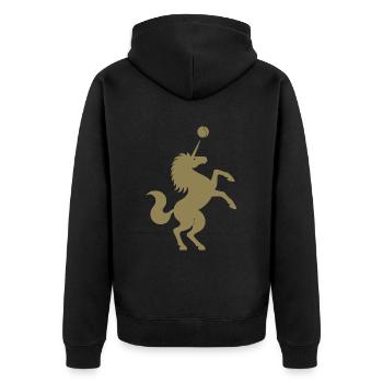 Unicorn Tennis Player Silhouette Minimalist - Unisex Premium Organic Zip Hoodie - black - Back - Nico (187cm)