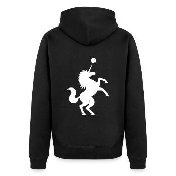 Unicorn Tennis Player Silhouette Minimalist - Unisex Premium Organic Zip Hoodie - black - Back - Nico (187cm)