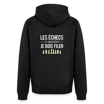 Les échecs m'appellent humour joueur d'échecs - Veste à capuche bio Premium Unisexe - noir - Dos - Nico (187cm)