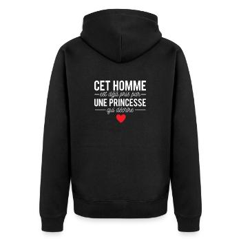 Cet homme est déjà pris par une princesse - Veste à capuche bio Premium Unisexe - noir - Dos - Nico (187cm)