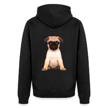 Carlin chiot - Veste à capuche bio Premium Unisexe - noir - Dos - Nico (187cm)