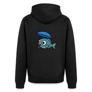 Eau Lac Mer Poisson Parapluie Pluie - Veste à capuche bio Premium Unisexe - noir - Dos - Nico (187cm)
