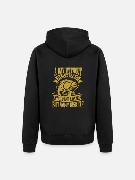Day without fishing - Unisex Premium Organic Zip Hoodie - black