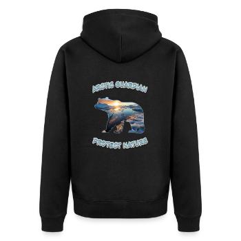 Arctic Guardian - Unisex Premium Organic Zip Hoodie - black - Back - Nico (187cm)