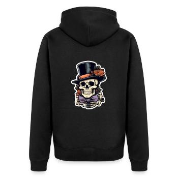 Crâne Halloween - Veste à capuche bio Premium Unisexe - noir - Dos - Nico (187cm)