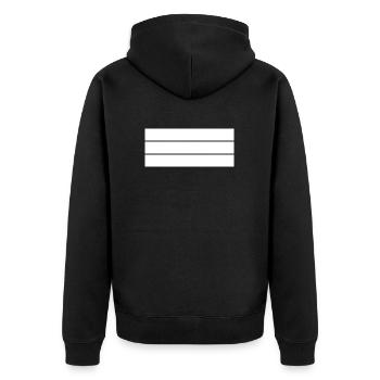 schlichtes Geometriemotiv - Unisex Premium Bio Zip Hoodie - Schwarz - Hinten - Nico (187cm)