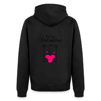 Mignon ours avec cœur sois mon Valentin - Veste à capuche bio Premium Unisexe - noir - Dos - Nico (187cm)