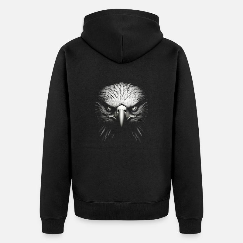 Pygargue à tête blanche - Veste à capuche bio Premium Unisexe - noir