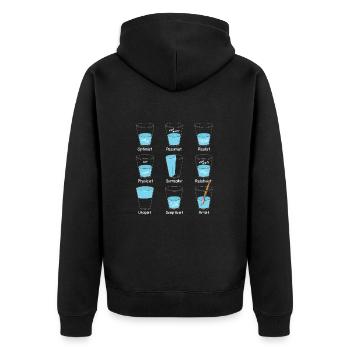 Mindset Wasserglas Einstellung - Unisex Premium Bio Zip Hoodie - Schwarz - Hinten - Nico (187cm)