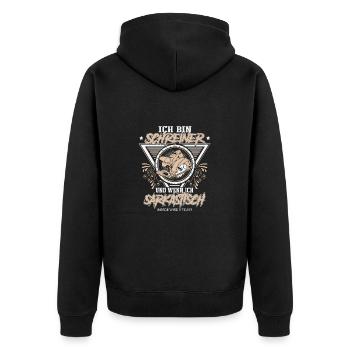 Schreiner Geschenkideen - Unisex Premium Bio Zip Hoodie - Schwarz - Hinten - Nico (187cm)
