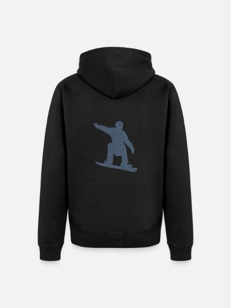 Snowboarder Geschenkideen Snowboard - Unisex Premium Bio Zip Hoodie - Schwarz