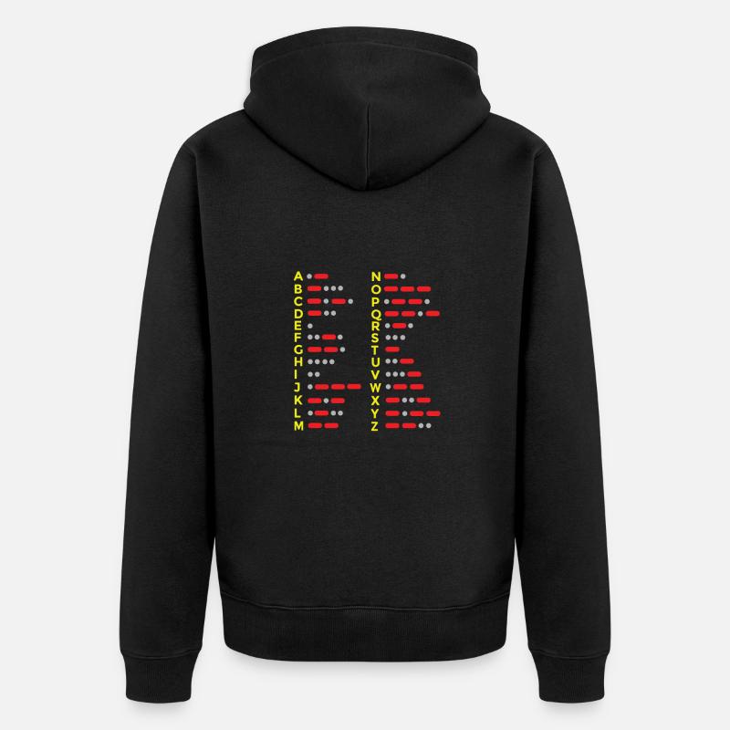 Morse Alphabet - Veste à capuche bio Premium Unisexe - noir