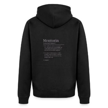 LiA Mentorin Geschenk Definition - Unisex Premium Bio Zip Hoodie - Schwarz - Hinten - Nico (187cm)