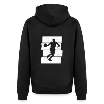 Basketteur de basket-ball Sunset - Veste à capuche bio Premium Unisexe - noir - Dos - Nico (187cm)