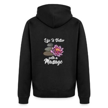 Massage Therapy Life Is Better With A Massage - Unisex Premium Organic Zip Hoodie - black - Back - Nico (187cm)