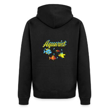 Aquarist Fish Tank Aquarist Fish Keeper - Unisex Premium Organic Zip Hoodie - black - Back - Nico (187cm)