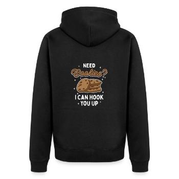 Bäcker Gebäck Backen Kekse Liebhaber Kekse - Unisex Premium Bio Zip Hoodie - Schwarz - Hinten - Nico (187cm)