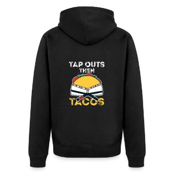 Tap Outs Tacos I BJJ Brazilian Jiu Jitsu - Unisex Premium Organic Zip Hoodie - black - Back - Nico (187cm)