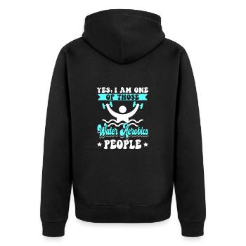 Water Aerobics People I Water Aerobics I Aqua - Unisex Premium Organic Zip Hoodie - black - Back - Nico (187cm)