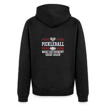 Pickleball Retirement Pickleball Gift - Unisex Premium Organic Zip Hoodie - black - Back - Nico (187cm)