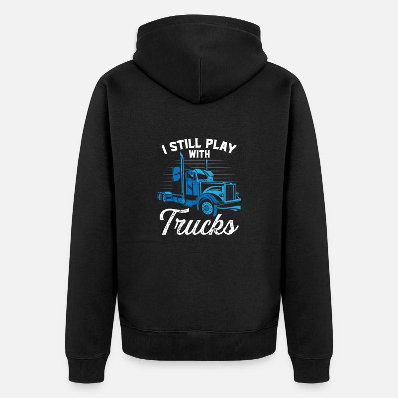 Lastwagenfahrer Geschenk - Unisex Premium Bio Zip Hoodie - Schwarz