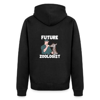 Zookeeper Zoo Future Zoologist - Unisex Premium Organic Zip Hoodie - black - Back - Nico (187cm)