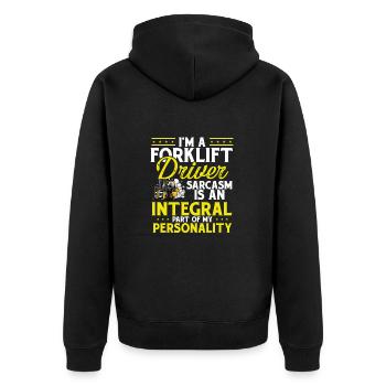 Forklift Operator I'm A Forklift Driver - Unisex Premium Organic Zip Hoodie - black - Back - Nico (187cm)