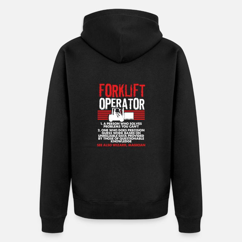 Staplerfahrer - Unisex Premium Bio Zip Hoodie - Schwarz