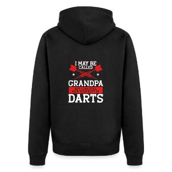 Dart Grand-père Joueur de fléchettes Dart - Veste à capuche bio Premium Unisexe - noir - Dos - Nico (187cm)