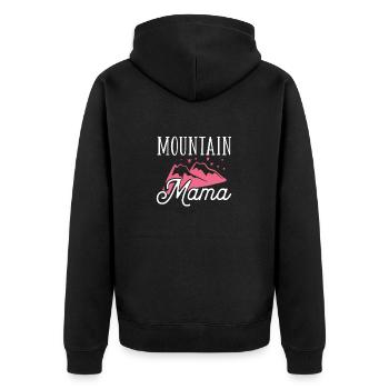 Mama Outdoor Camping - Unisex Premium Bio Zip Hoodie - Schwarz - Hinten - Nico (187cm)