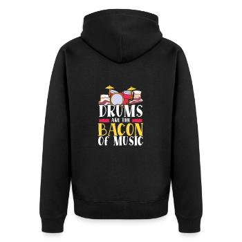 Les tambours sont le bacon de la musique Batteur Tambours Bacon - Veste à capuche bio Premium Unisexe - noir - Dos - Nico (187cm)
