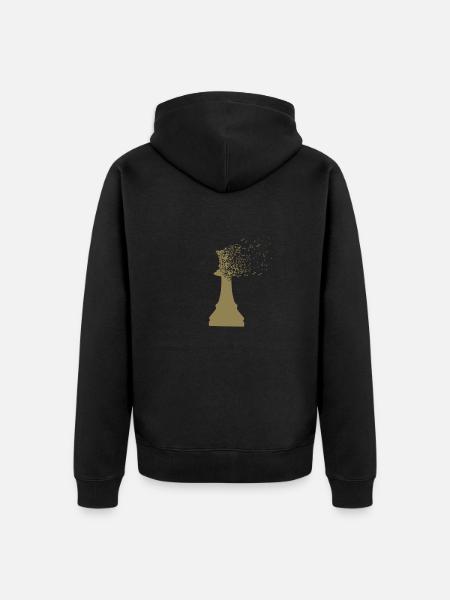 Chess queen king dispersion - Unisex Premium Organic Zip Hoodie - black