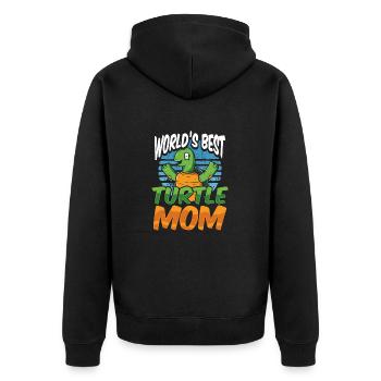 Turtle Mom Turtle Lover - Unisex Premium Organic Zip Hoodie - black - Back - Nico (187cm)