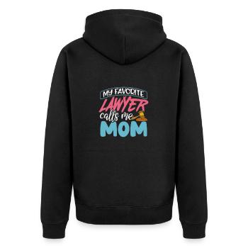 My Favorite Lawyer Calls Me Mom Mothers Day Gift - Unisex Premium Organic Zip Hoodie - black - Back - Nico (187cm)