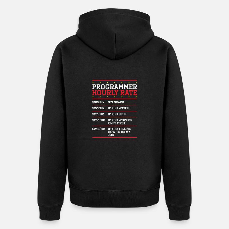 Programmierer Coder Code Computer - Unisex Premium Bio Zip Hoodie - Schwarz