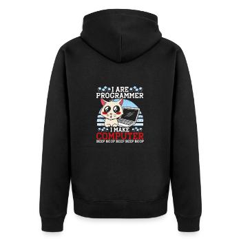 Je suis programmeur Funny Cat Coder Computer Kitty - Veste à capuche bio Premium Unisexe - noir - Dos - Nico (187cm)