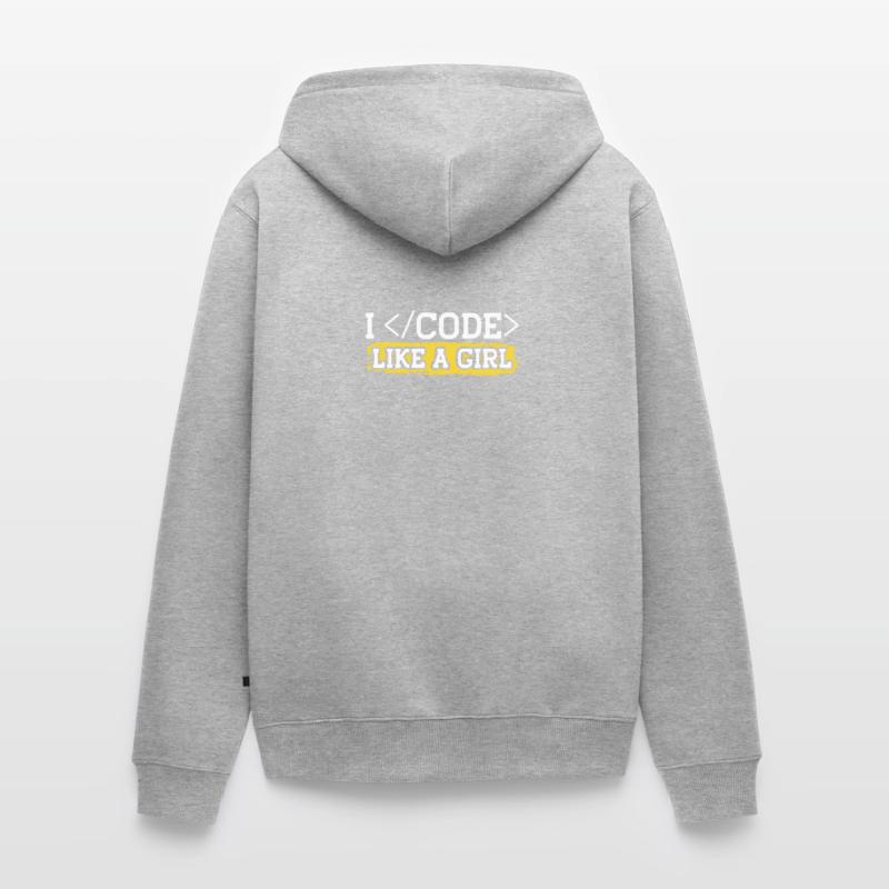 Codage comme une fille programmeur programmeur Coder Veste à capuche bio Premium Unisexe