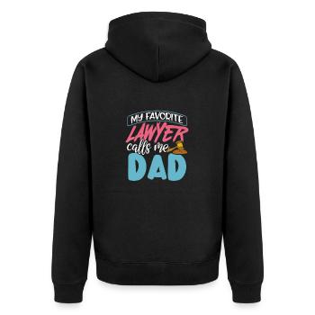 Mon avocat préféré m’appelle papa Mignon Fête des pères - Veste à capuche bio Premium Unisexe - noir - Dos - Nico (187cm)