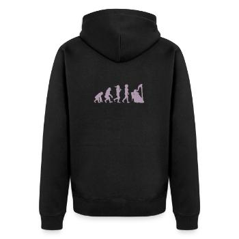 Music Harp Evolution for Women black - Unisex Premium Organic Zip Hoodie - black - Back - Nico (187cm)