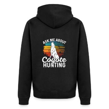 Coyote Piégeant Coyote Chasse Yote Cadeau de chasse - Veste à capuche bio Premium Unisexe - noir - Dos - Nico (187cm)