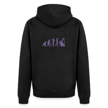 Music Harp Evolution for Women Black - Unisex Premium Organic Zip Hoodie - black - Back - Nico (187cm)