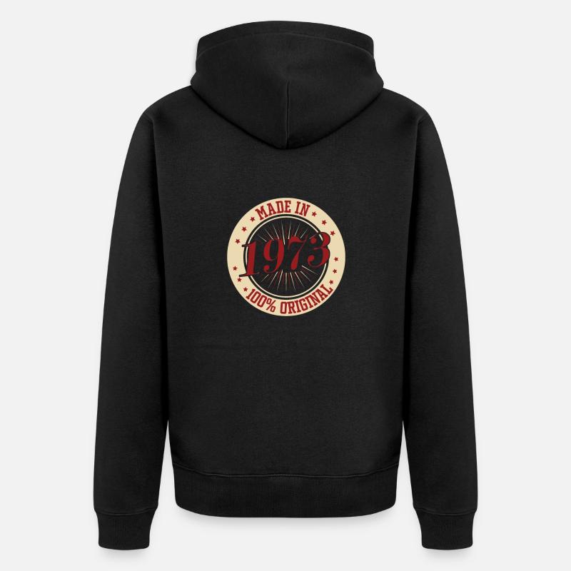 Fabriqué en 1973 Anniversaire - Veste à capuche bio Premium Unisexe - noir