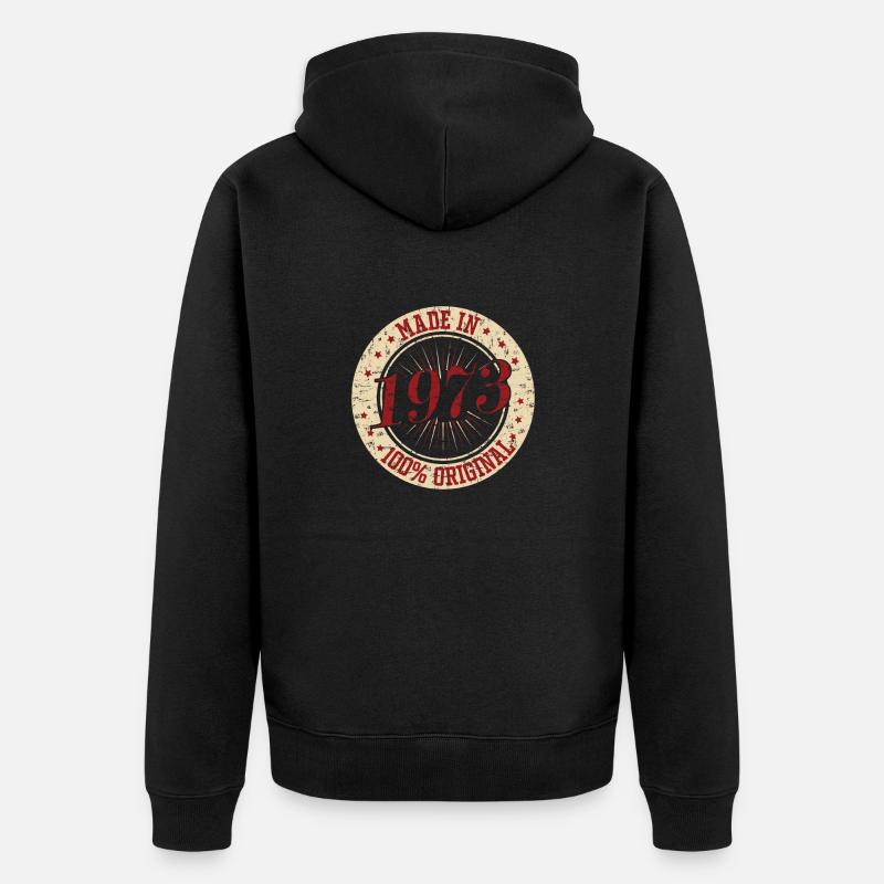 Fabriqué en 1973 Anniversaire - Veste à capuche bio Premium Unisexe - noir