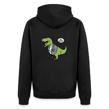 Bureau d’affaires Go Work T-Rex Dino Dinosaure Costume - Veste à capuche bio Premium Unisexe - noir - Dos - Nico (187cm)