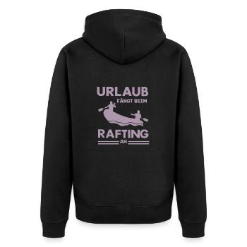 Rafting Abenteuer Schlauchboot Wassererlebnis - Unisex Premium Bio Zip Hoodie - Schwarz - Hinten - Nico (187cm)